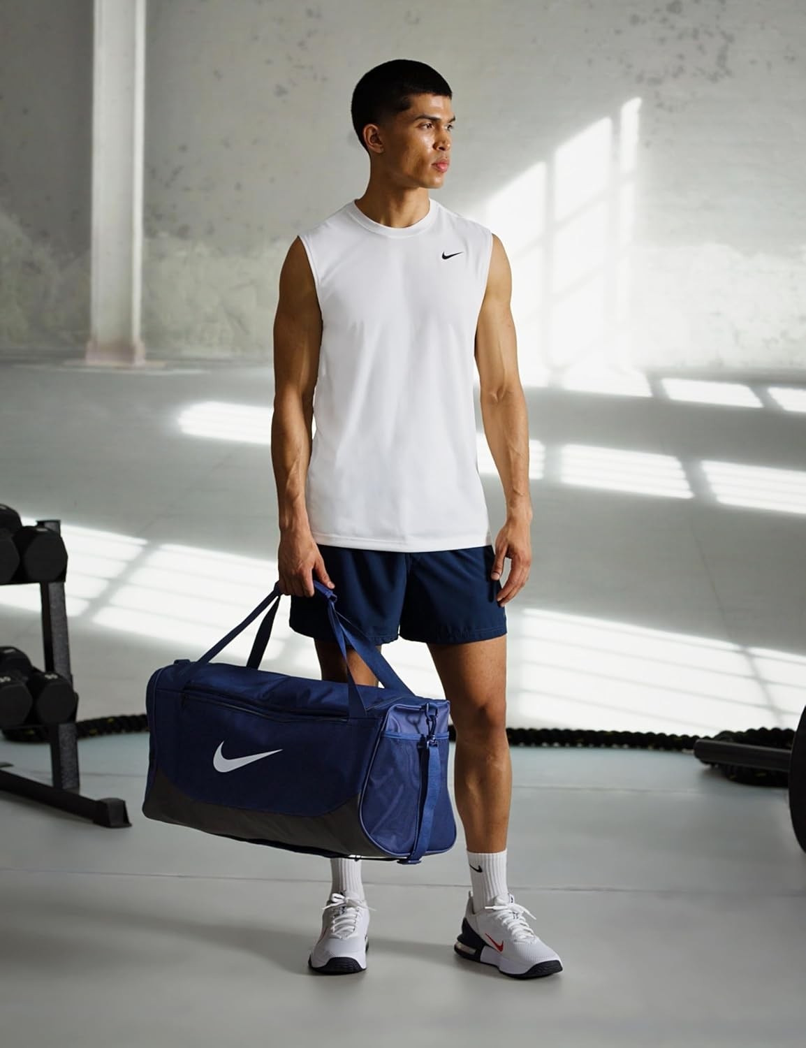 Happy Trend Nike Üniseks Yetişkin Gameday Brasilia x Antrenman Spor Çantası (24L, 40L, 60L Veya 95L) | Erkekler ve Kadınlar, Midnight Lacivert/siyah/beyaz, X-Small, Spor Çantası görsel 4