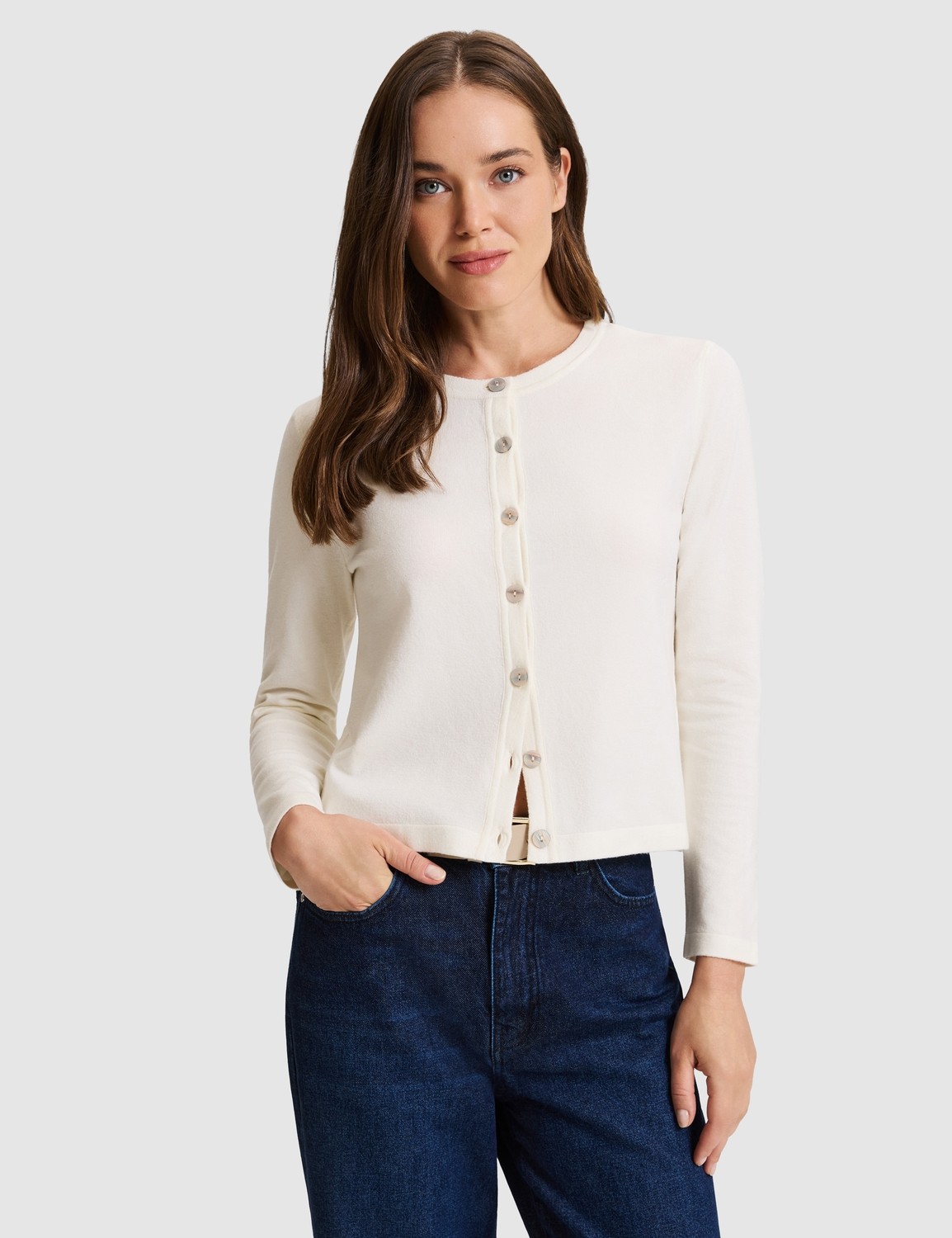 Pierre Cardin Ekru Slim Fit Basic Triko Hırka 50330224 VR019