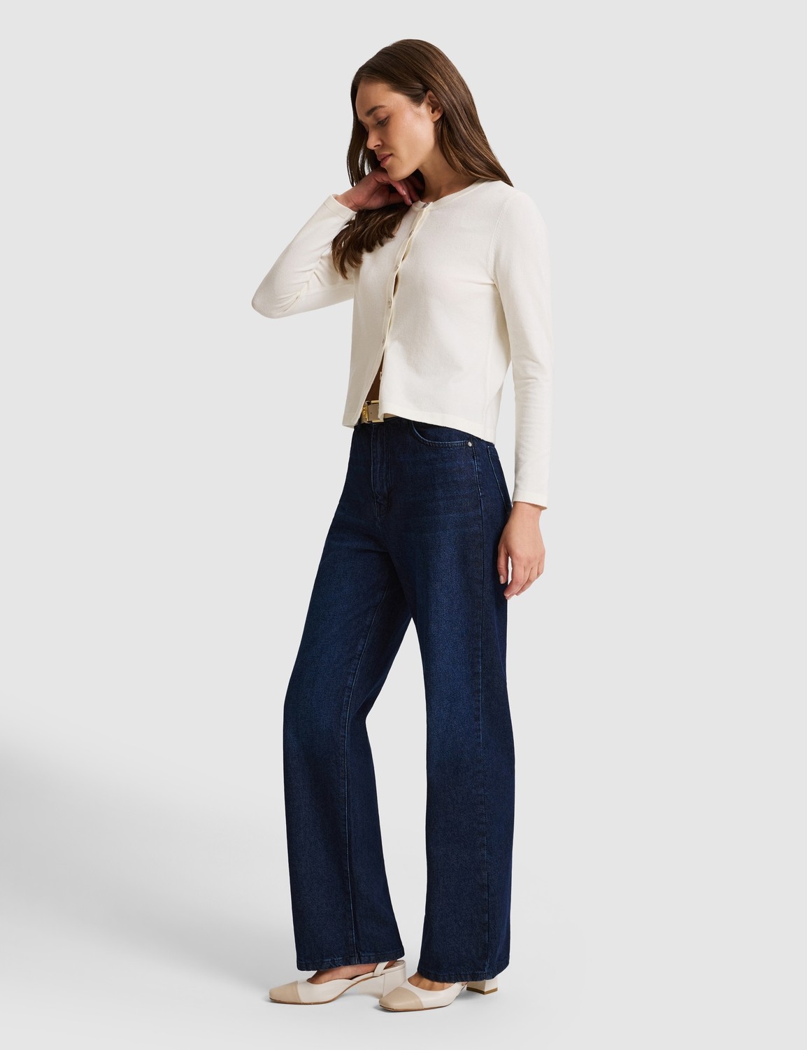Pierre Cardin Ekru Slim Fit Basic Triko Hırka 50330224 VR019 görsel 4