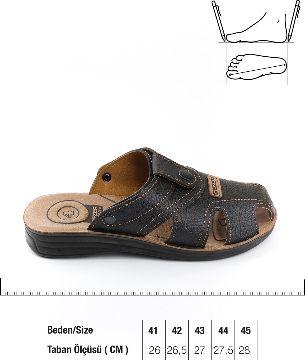Gezer Yazlık Erkek Çıtçıtlı Ayarlanabilir Terlik-Sandalet görsel 6