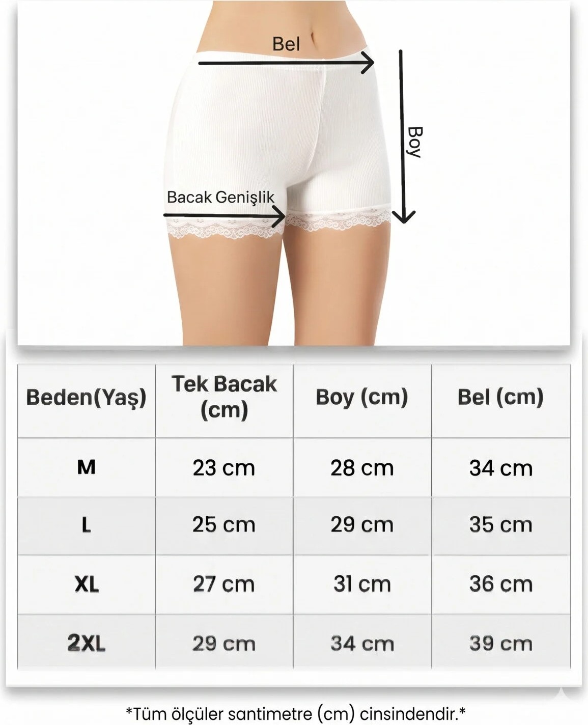 İncili Tekstil Kadın Fitilli Dantelli Boxer Külot 3'lü Set - Pamuklu Esnek Şort Külot Paket (Siyah, Ten, Beyaz) görsel 5