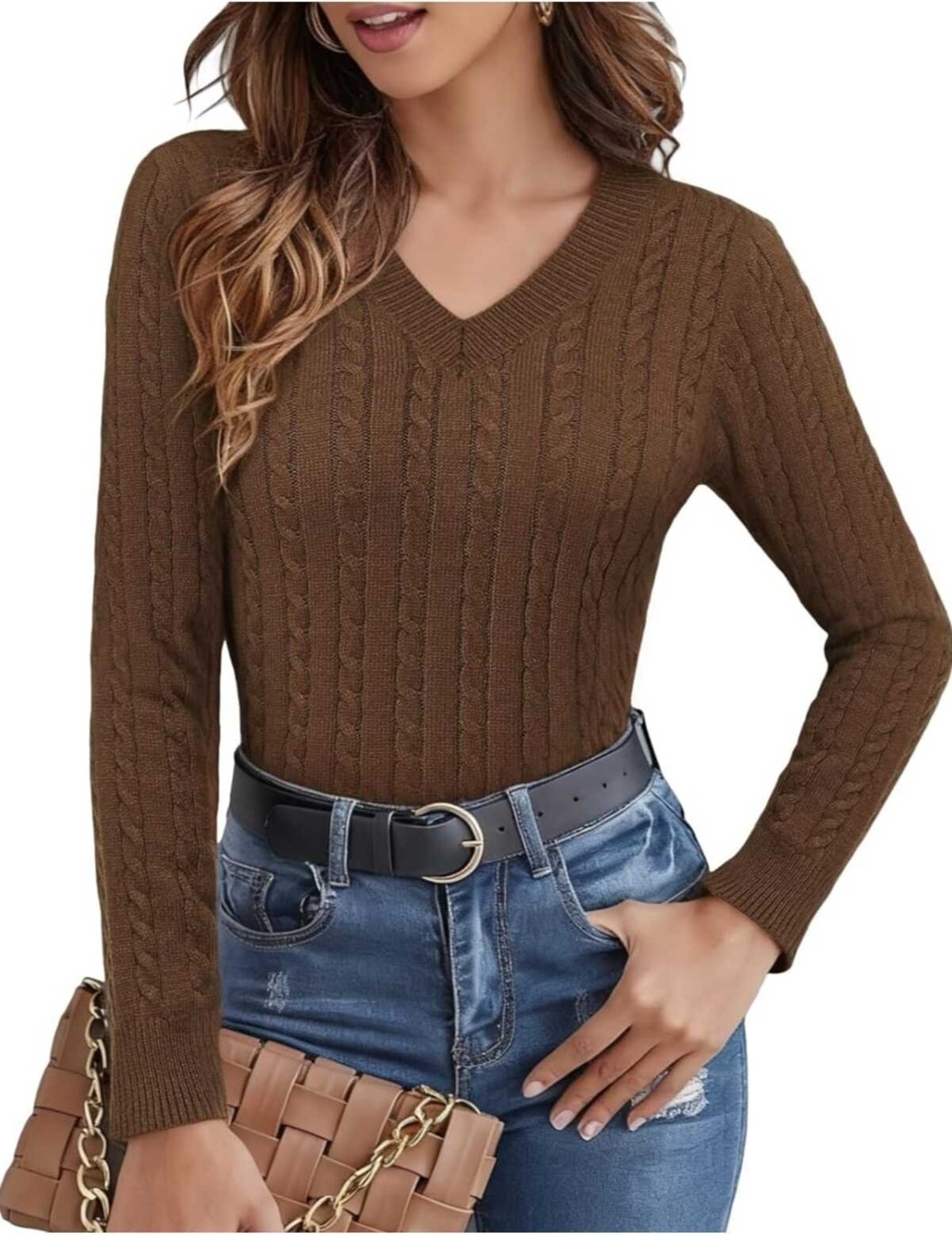 Youknitwear You Riviera V Yaka Kadın Kazak görsel 4