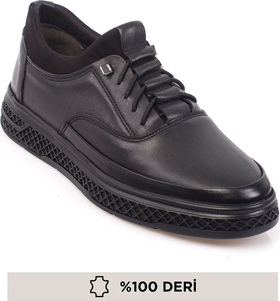 Maximoda Deri Bağcıksız Erkek Ayakkabı Siyah Kauçuk Taban ile Günlük Kullanım İçin görsel 2