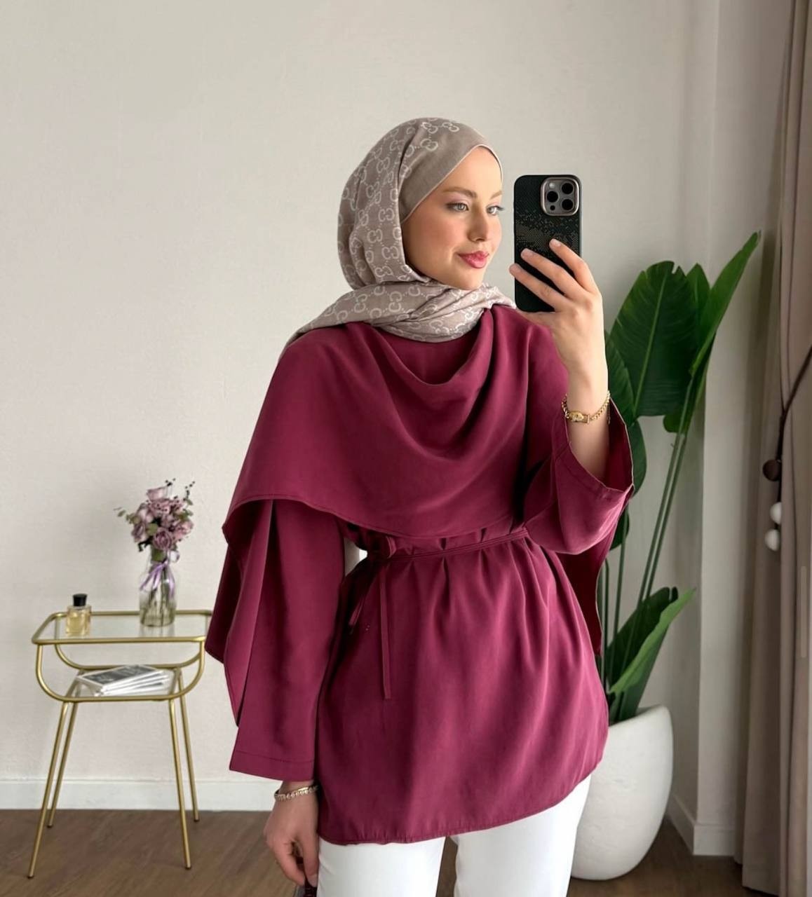 Trendparis Pelerin Yaka Bluz Bordo görsel 5