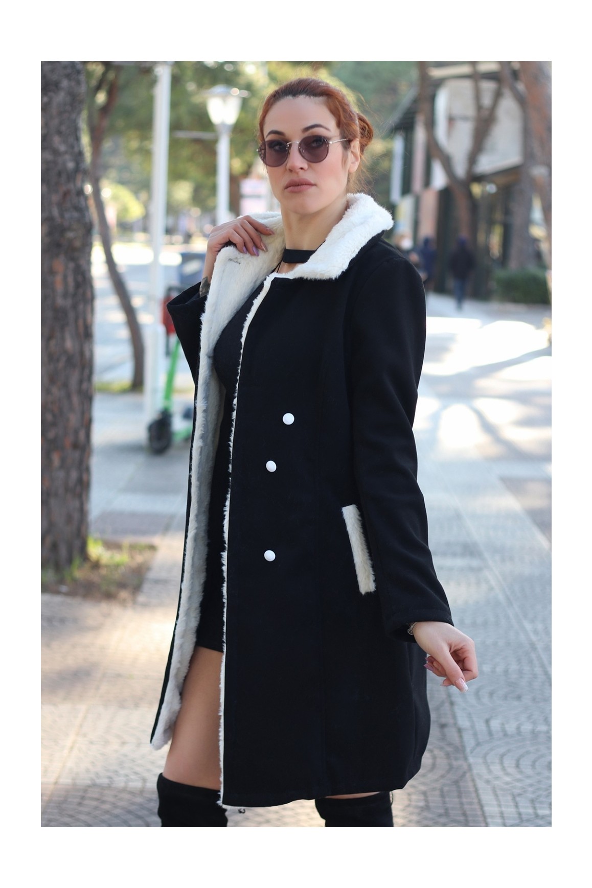 Barbora Kışlık Günlük Kaşe Kadın Kaban görsel 3