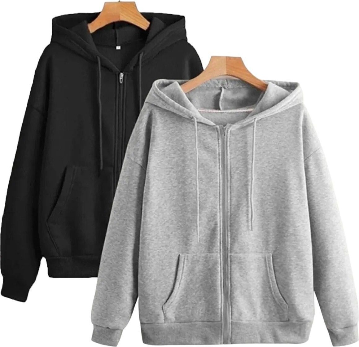 Risil-Nu Company 2'li Siyah ve Gri Renk Fermuarlı Mevsimlik Hırka / Sweatshirt
