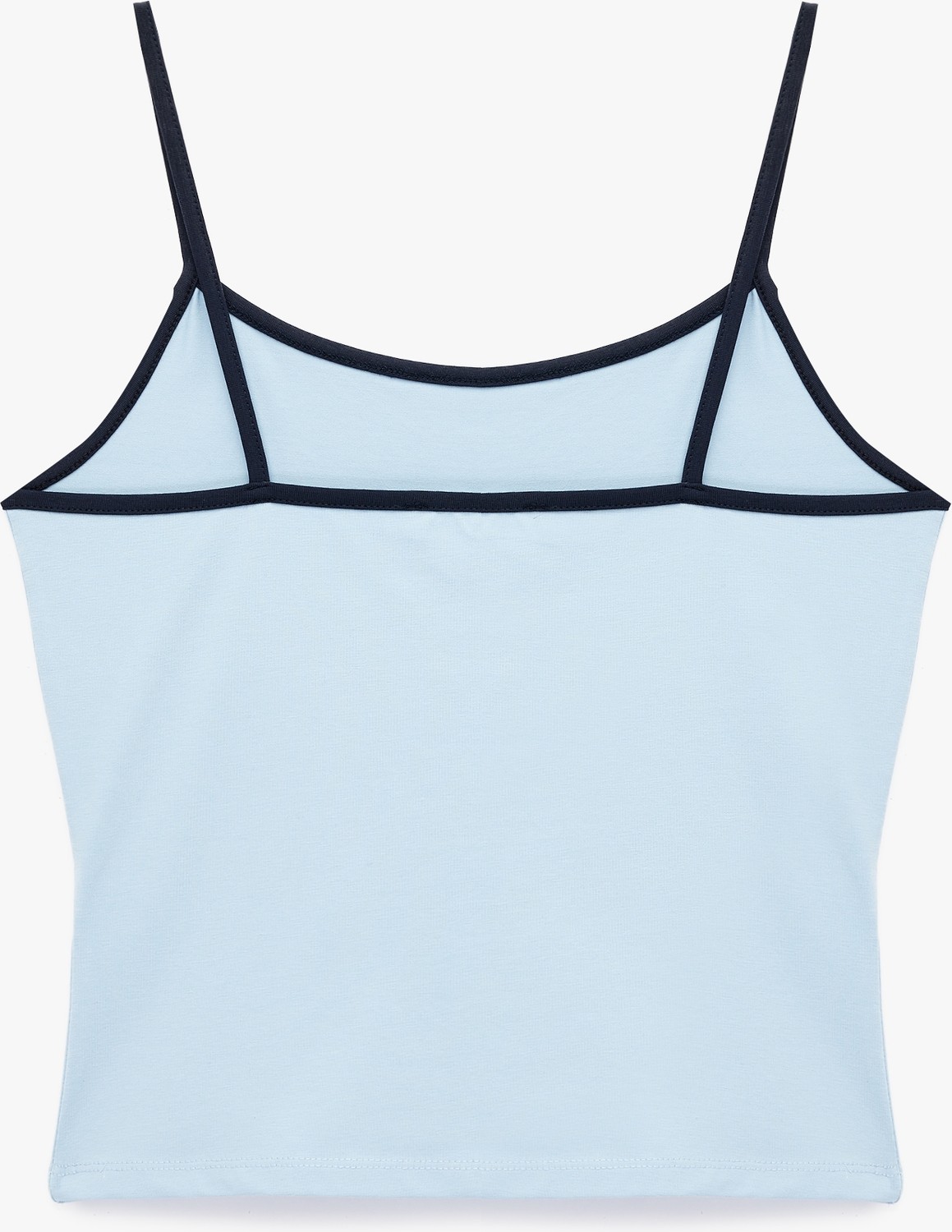 Koton Pamuklu Renk Kontrastlı Slim Fit U Yaka Askılı Bluz görsel 5