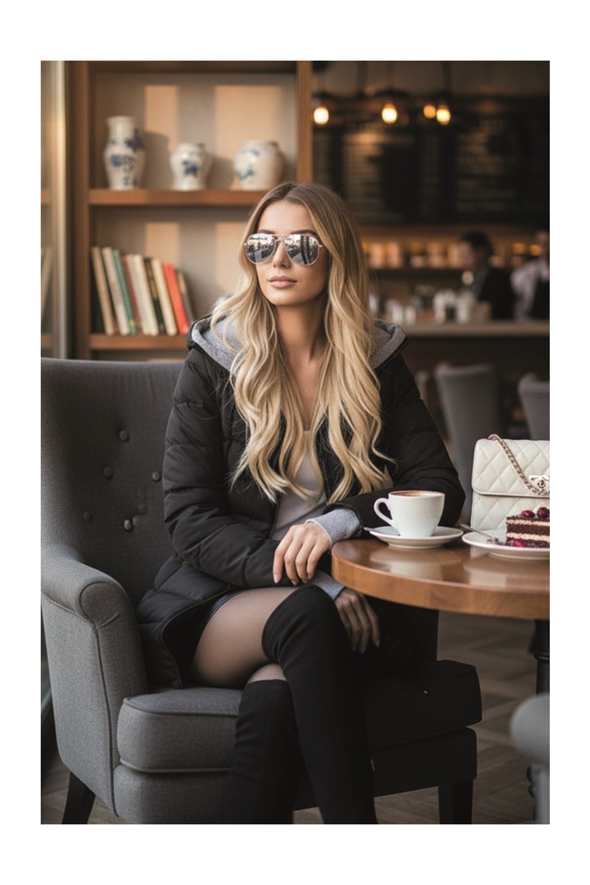 Barbora Kapüşonlu Eldiven Detaylı Kışlık Kadın Şişme Mont görsel 3