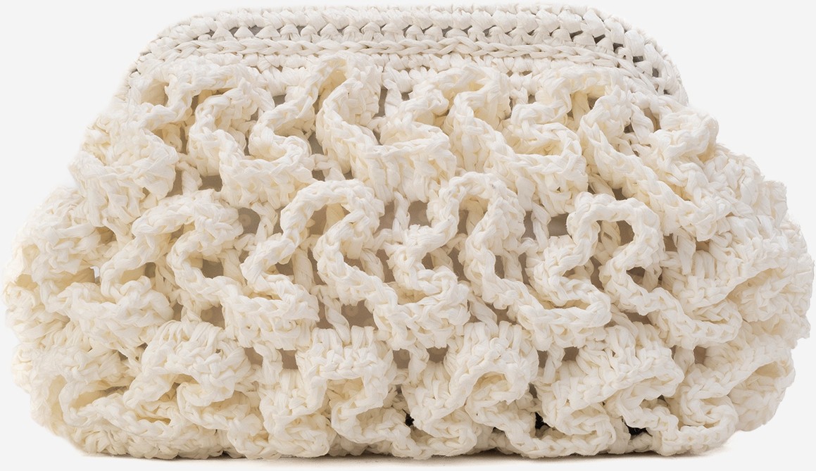 Dericlub Kadın Hasır Handmade Bulut Örgü Çapraz Askılı Çanta Zy 25006 Beyaz