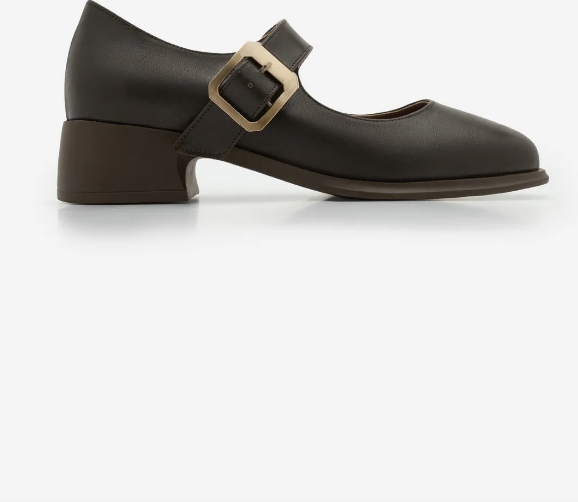 Marjin Kadın Tokalı Kalın Topuk Günlük Ayakkabı Loafer Meniz Kahve görsel 3