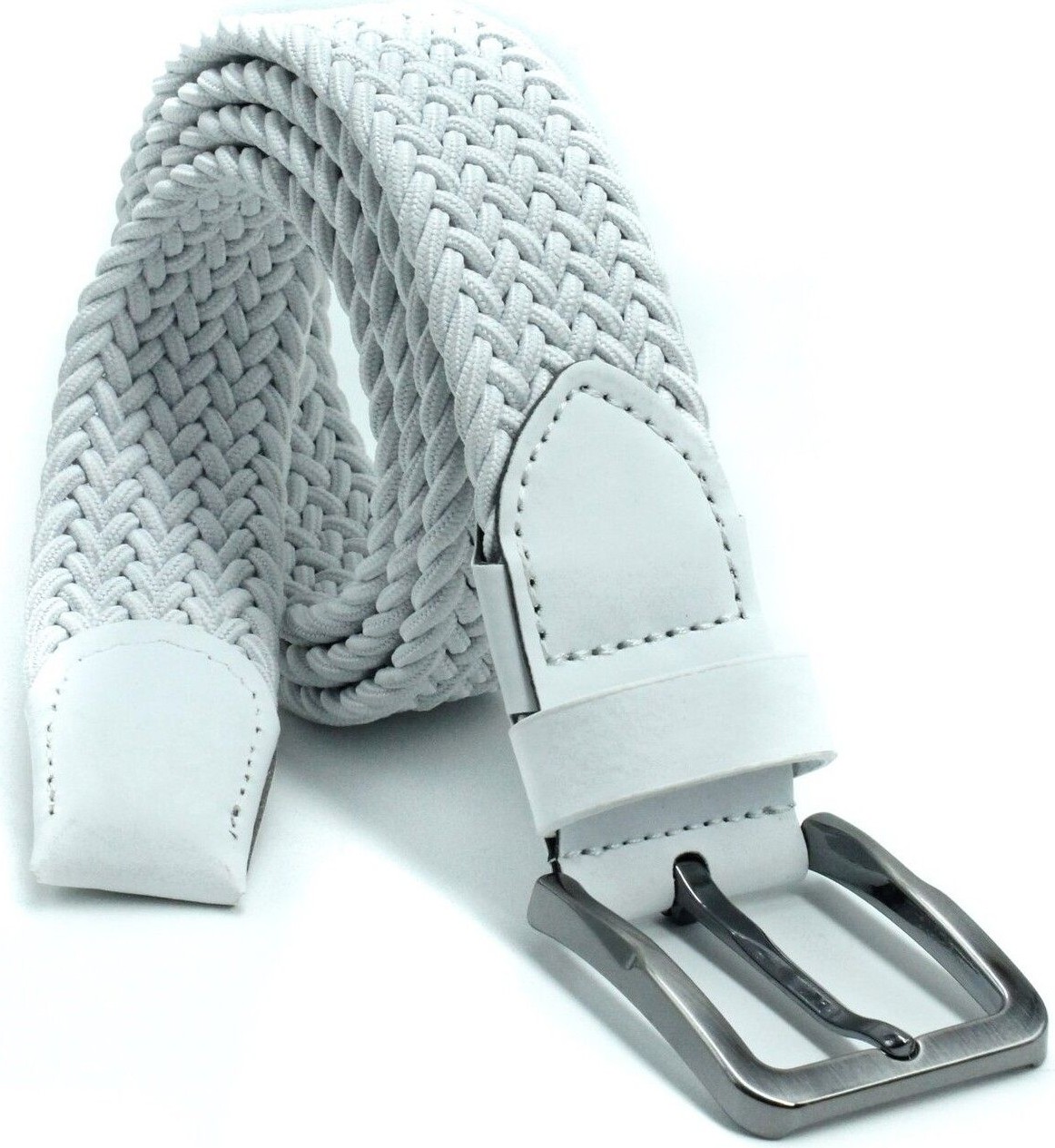 Pino44 Örgü Lastik Kemer 3,5cm - Şort Kemeri - Kot Kemeri - Kanvas Pantolon Kemeri - Beyaz