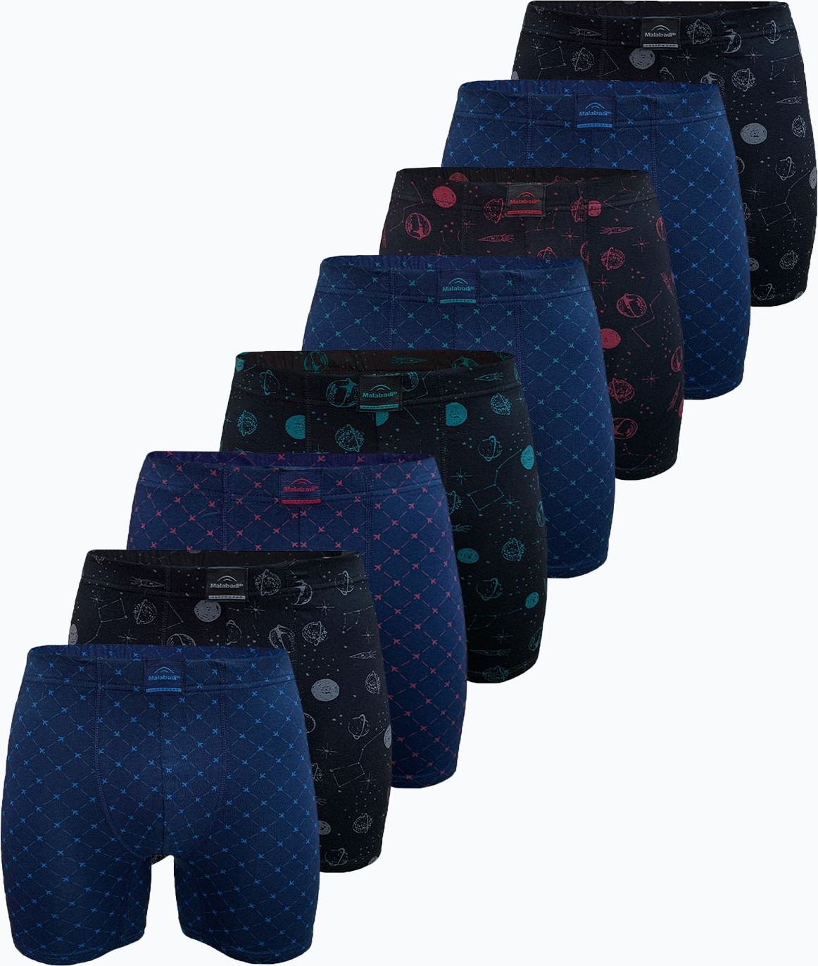 Malabadi Erkek Lacivert 8 Li Premium Collection Modal Uzun Boxer 8M250