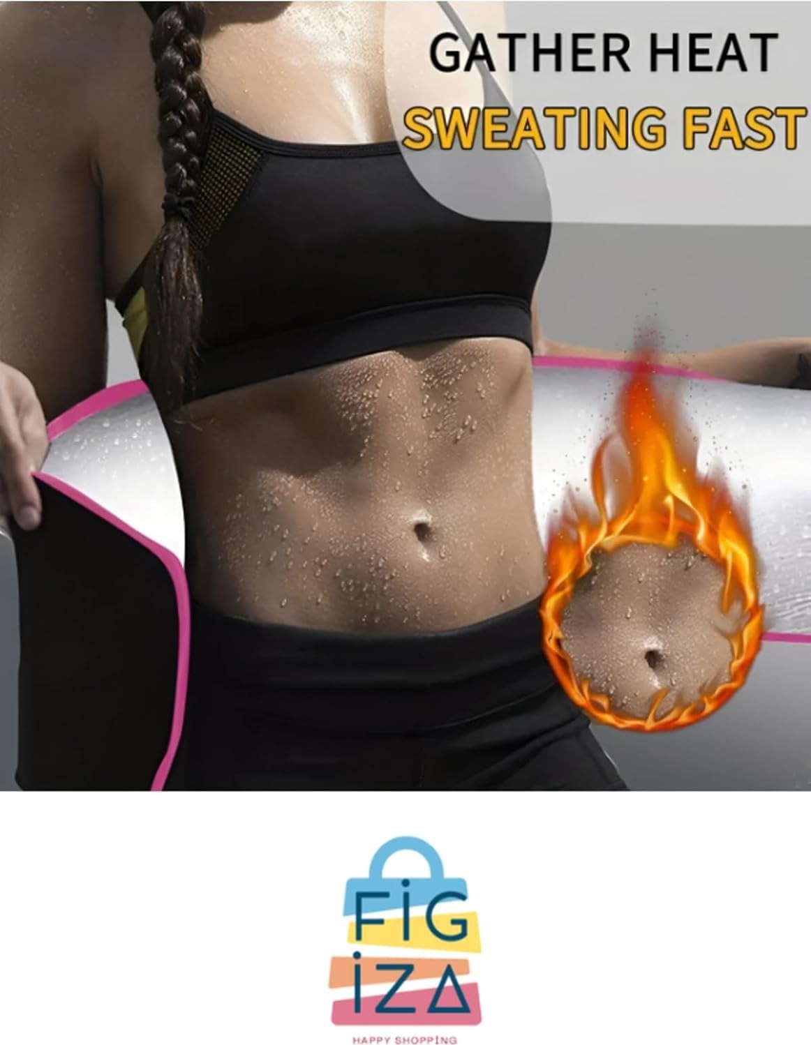 Termal Sauna Zayıflama Kemeri Yağ Bel Göbek Eritme Incelme Terleme Korsesi Neopren Kumaş görsel 2