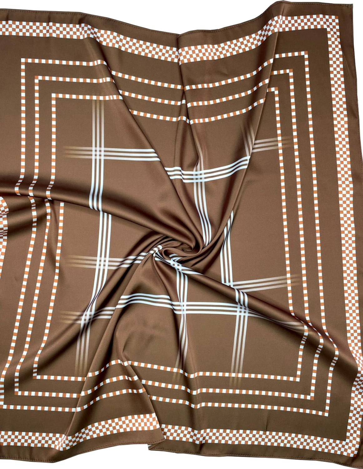 Bolder Nil Scarf Brown/ecru 70*70 cm Fular Eşarp