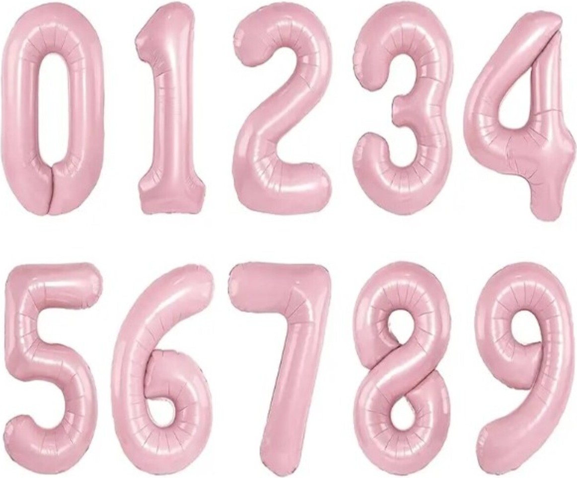 Feyza Design 70 cm Pembe Rakam Folyo Balon Parti ve Doğum Günü Süsü