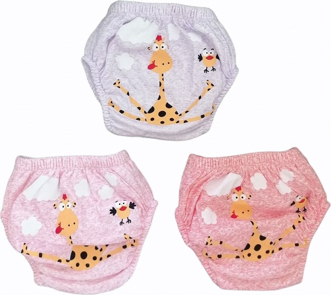 Poopes 3 Lü Zürafa Baskılı Bebek Alıştırma Külot