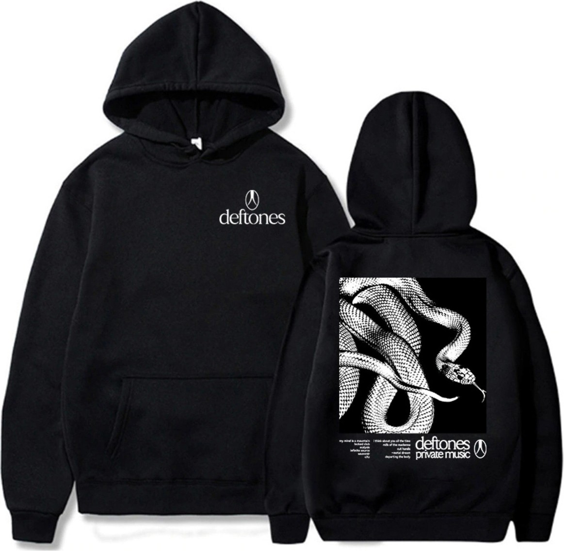 Tarzsokak Siyah Unisex Deftones Özel Müzik Kapüşonlular 2025 Albümü Grafik Baskı Sonbahar S