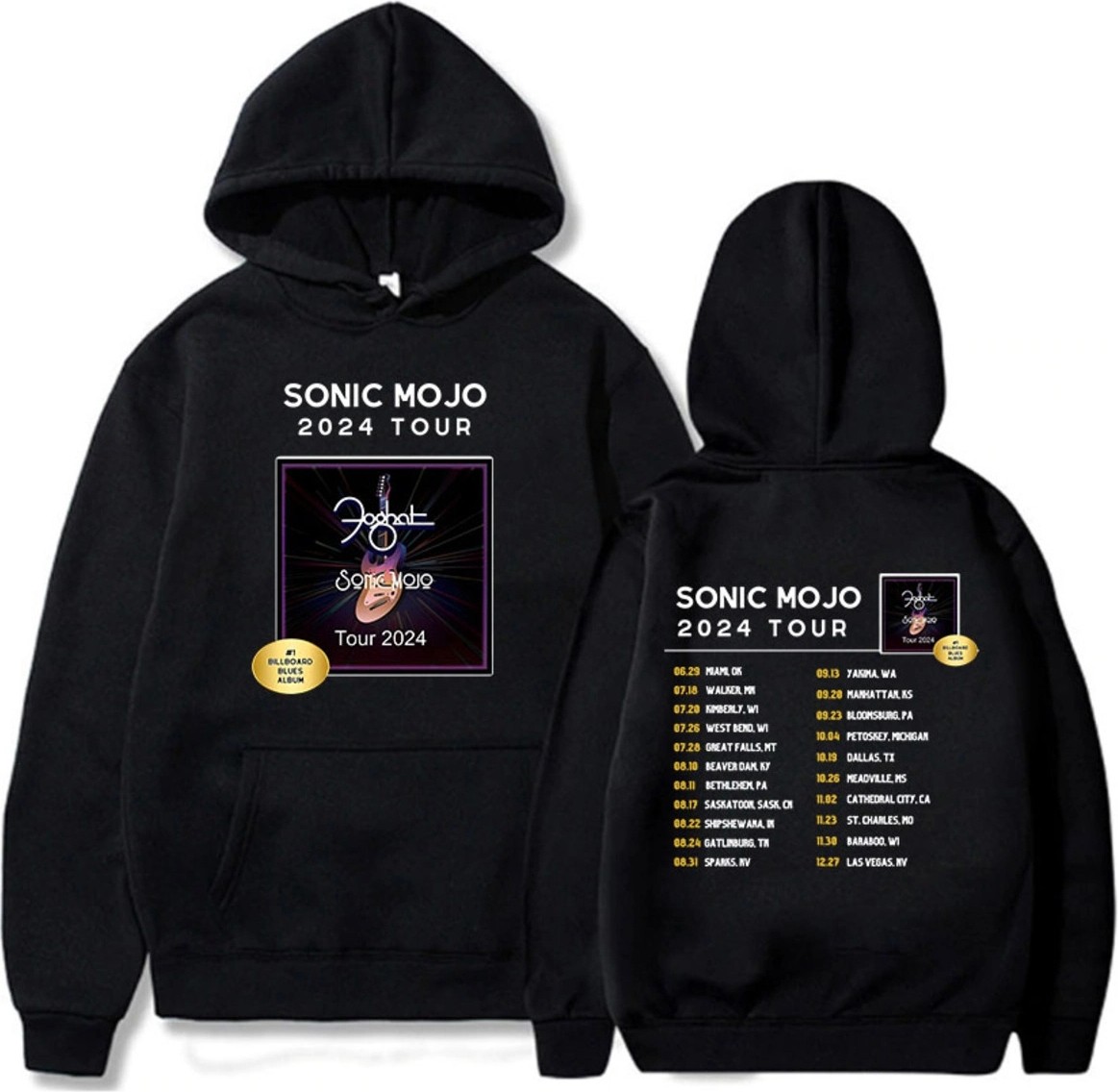 Tarzsokak Siyah Unisex Sonic-Mojo Tour Rock Band Foghat Hip Hop Streetwear Winter Long Sleeve Ho