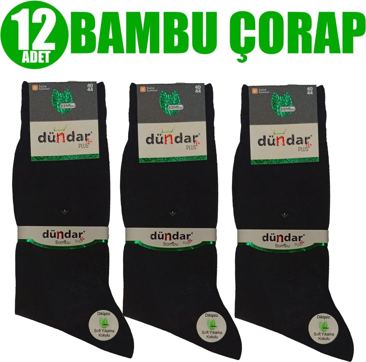 Dündar Erkek Bambu Patik Çorap Plus Dikişsiz 12'li görsel 5