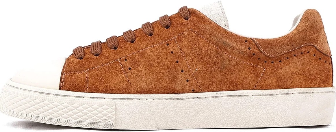 Shoetyle - Hakiki Deri Bej Rengi Erkek Sneaker - 666-03-80 görsel 3