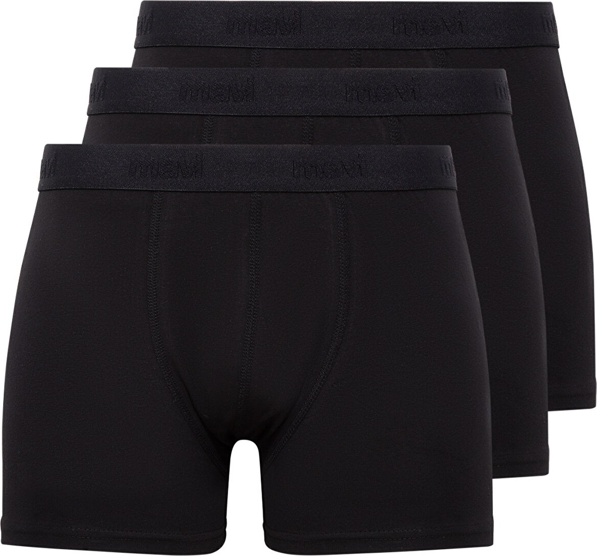 Mavi 3lü Siyah Basic Boxer 0911413-900