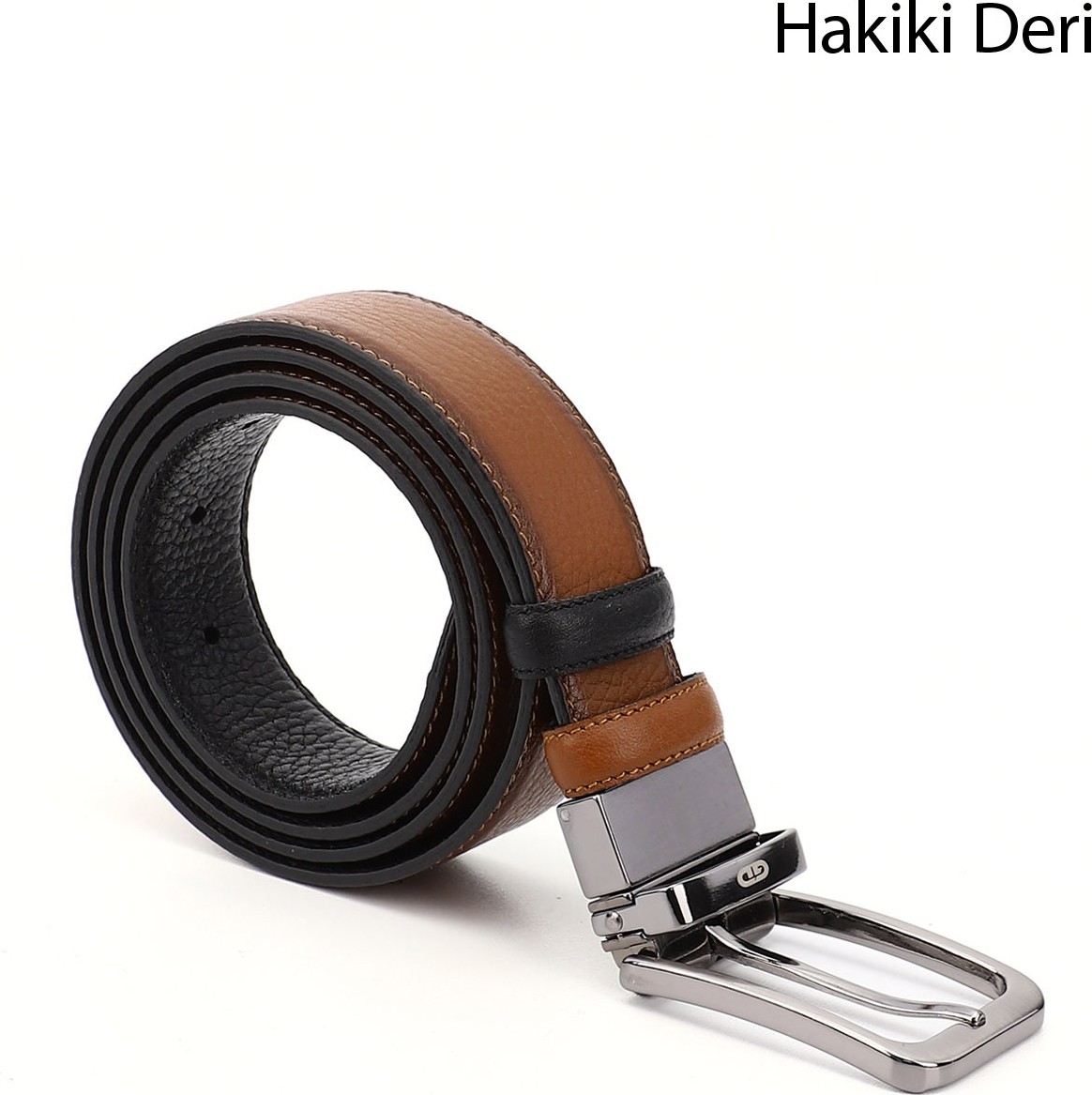 Gönderi(r) Erkek Kahve Hakiki Deri 3,5 Cm Çift Taraflı Klasik Kemer görsel 8