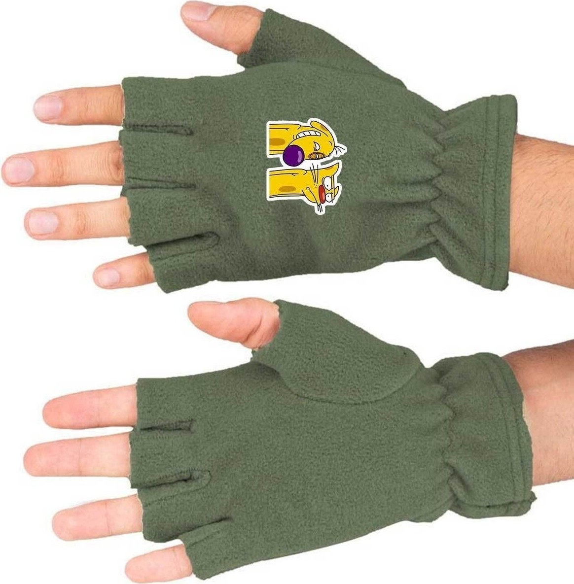 Mediterian Catdog Baskılı Kışlık Kesik Polar Eldiven BLL3488