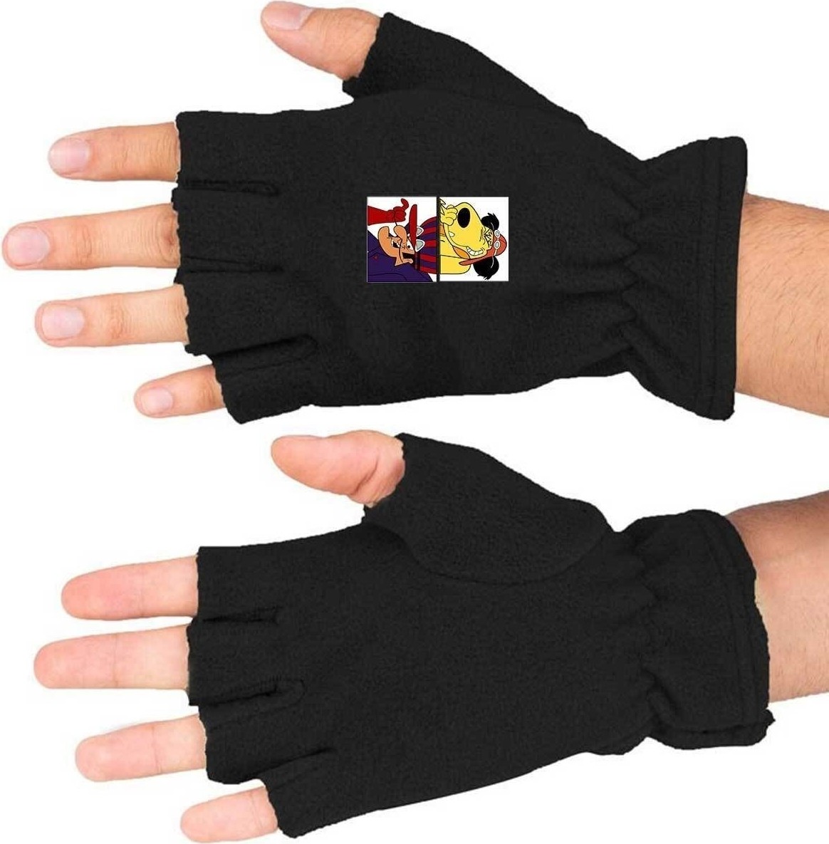 Mediterian Dick Dastardly Baskılı Kışlık Kesik Polar Eldiven BLL3734