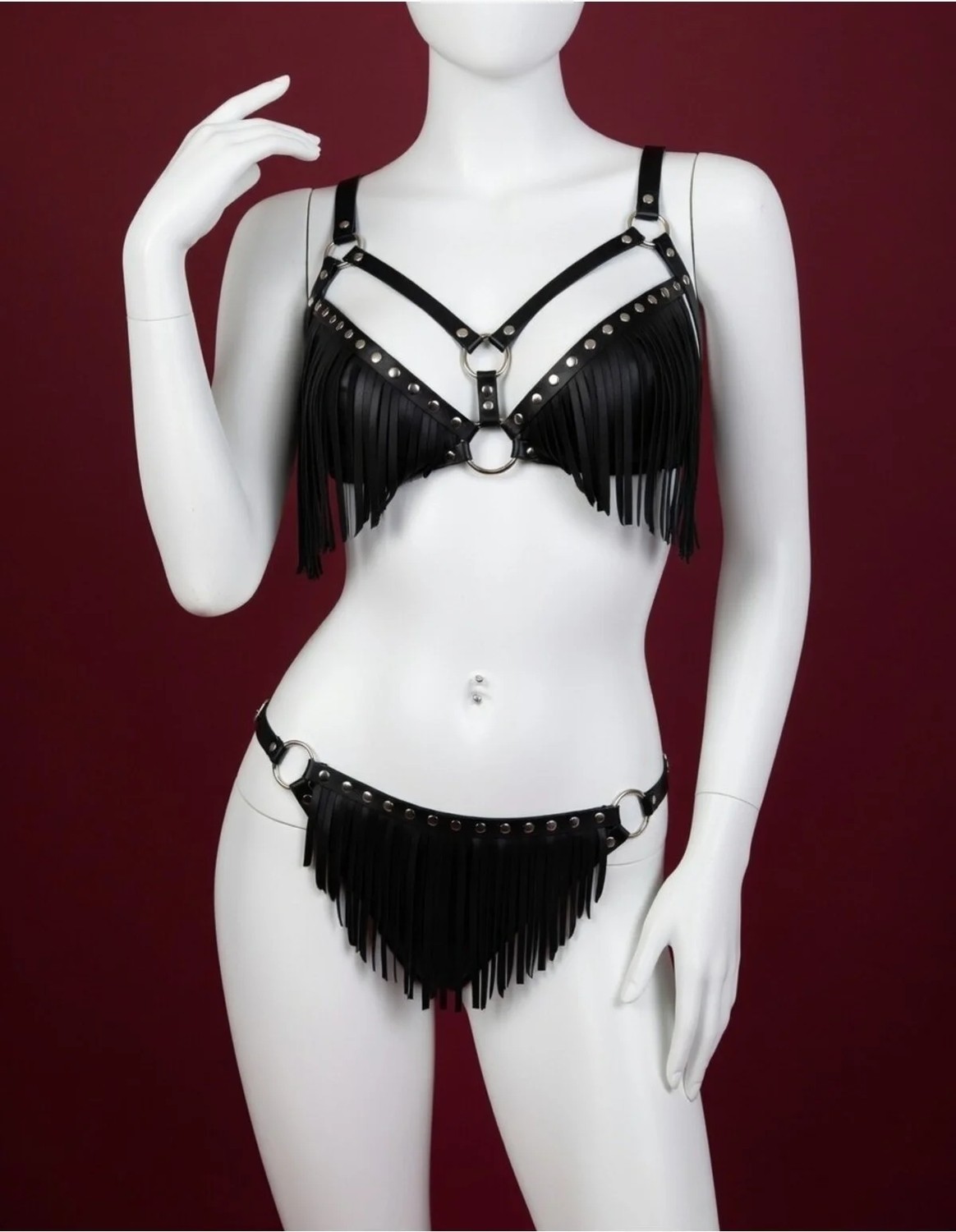Luna Vanessa Yılbaşına Özel Body Deri Fantezi Giyim -2142-YLBS-FG-K-XL