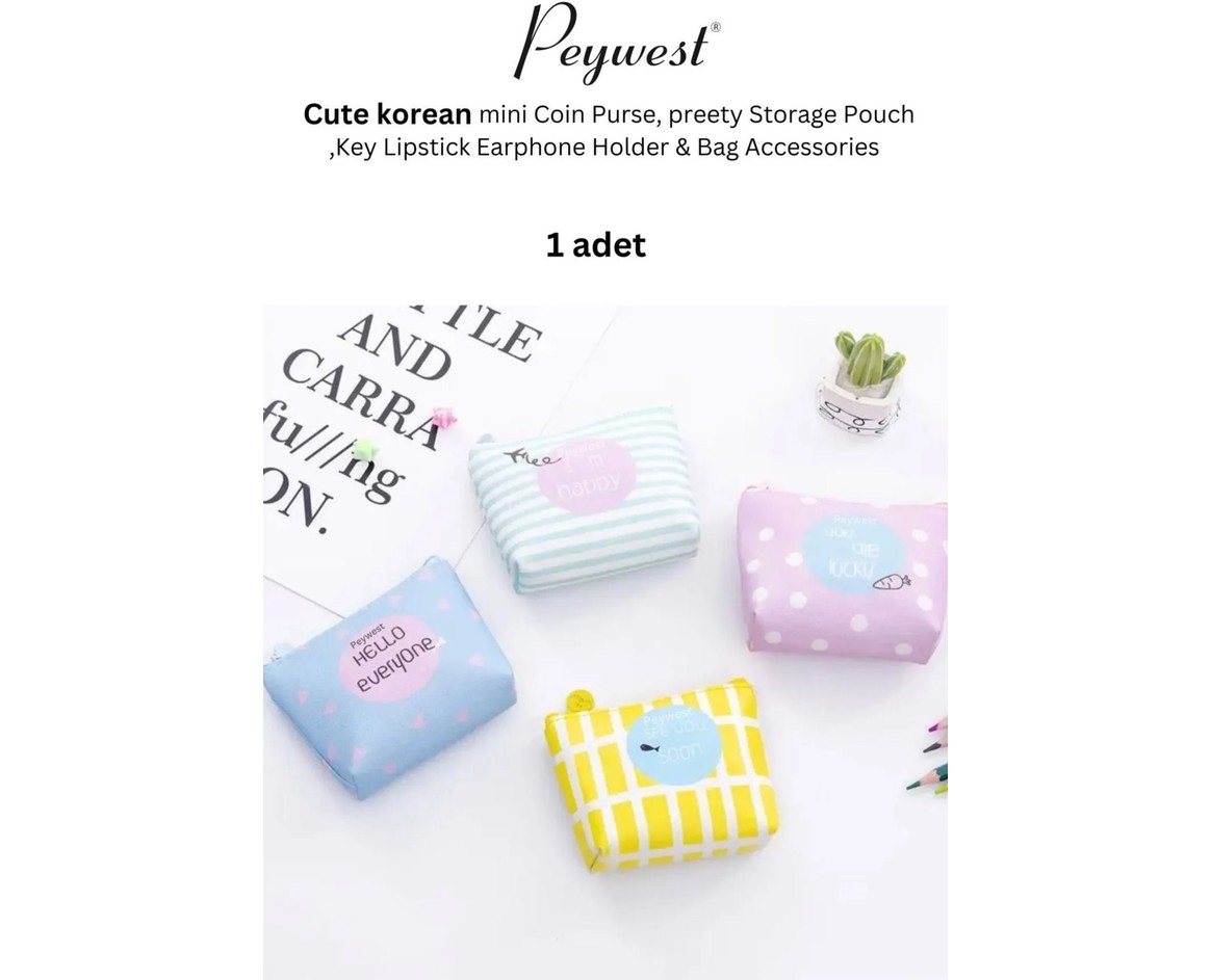 Peywest Çok AMAçlı Mini 11X9 Cm Bozuk Para Cüzdanı Anahtarlık Kadın Küçük El Cüzdanı görsel 3