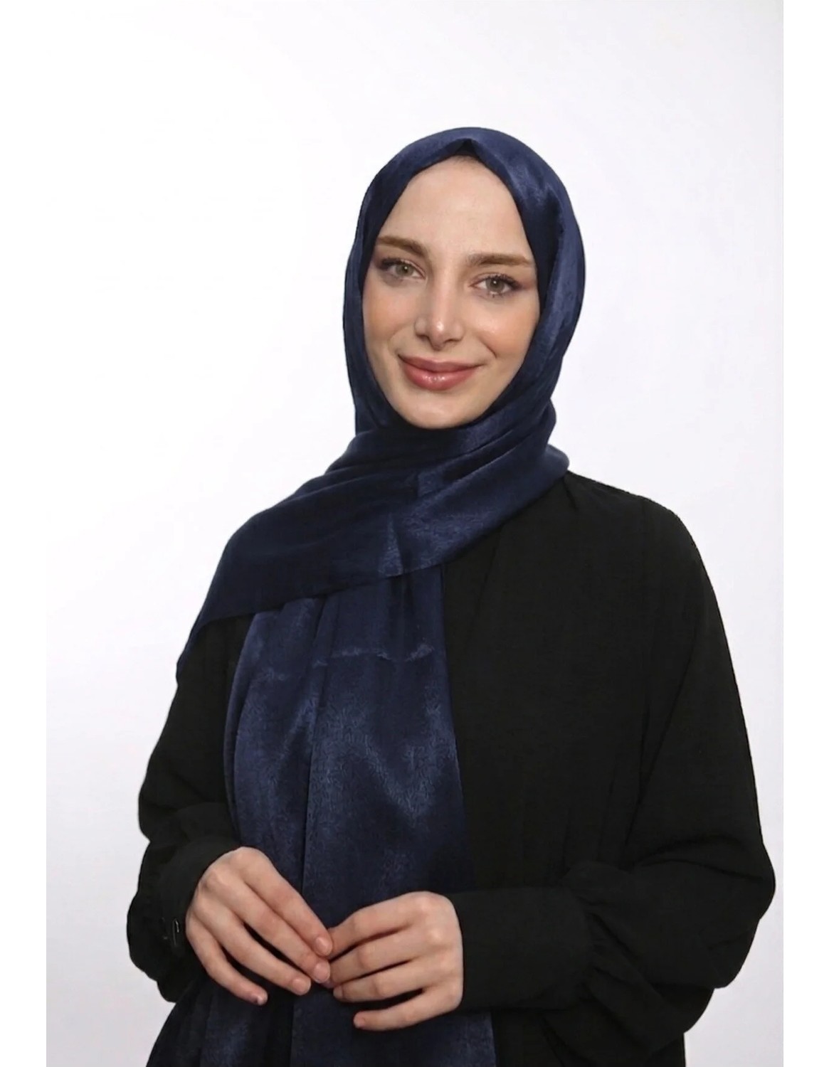 Samara Scarf Abiye Janjan Parlak Saten Dokulu Tesettür Abiye Şifon Altın Şal görsel 7