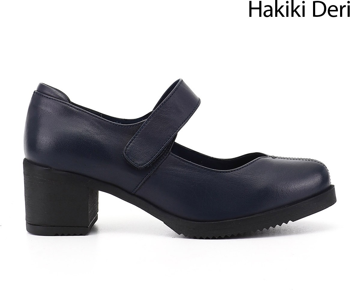 Gönderi(r) Kadın Siyah Kalın Topuklu Mary Jane Hakiki Deri Ayakkabı görsel 7