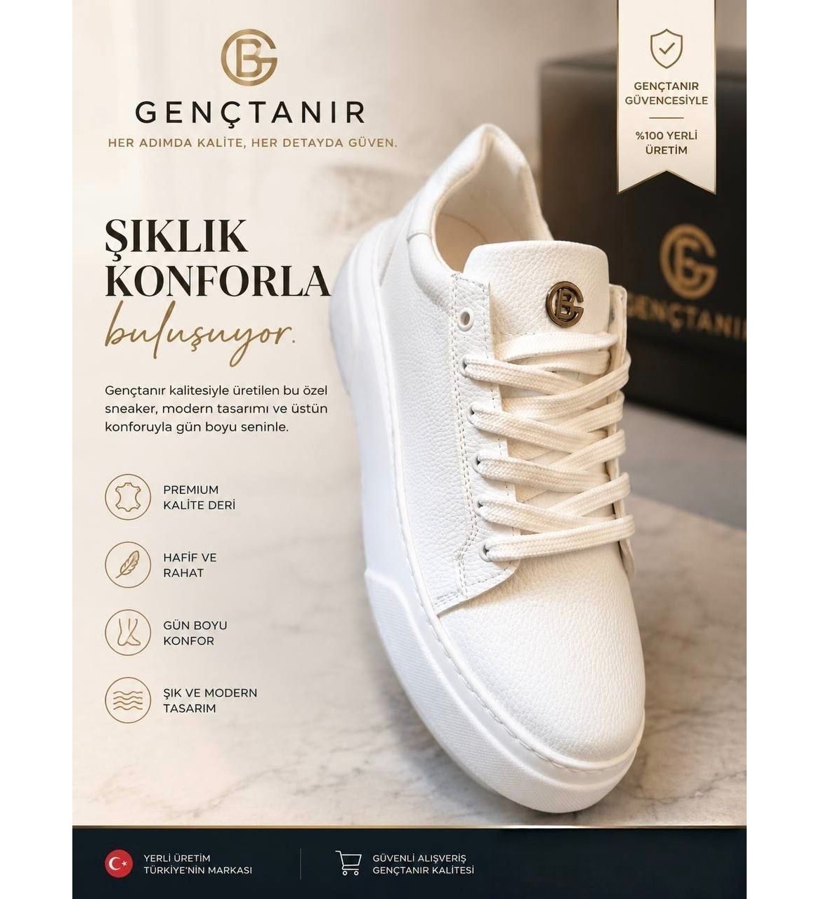 Gençtanır Shoes Erkek Günlük Esnek Rahat Dikişli Hafif Poli Taban Yürüyüş Garantili Spor Ayakkabı görsel 3
