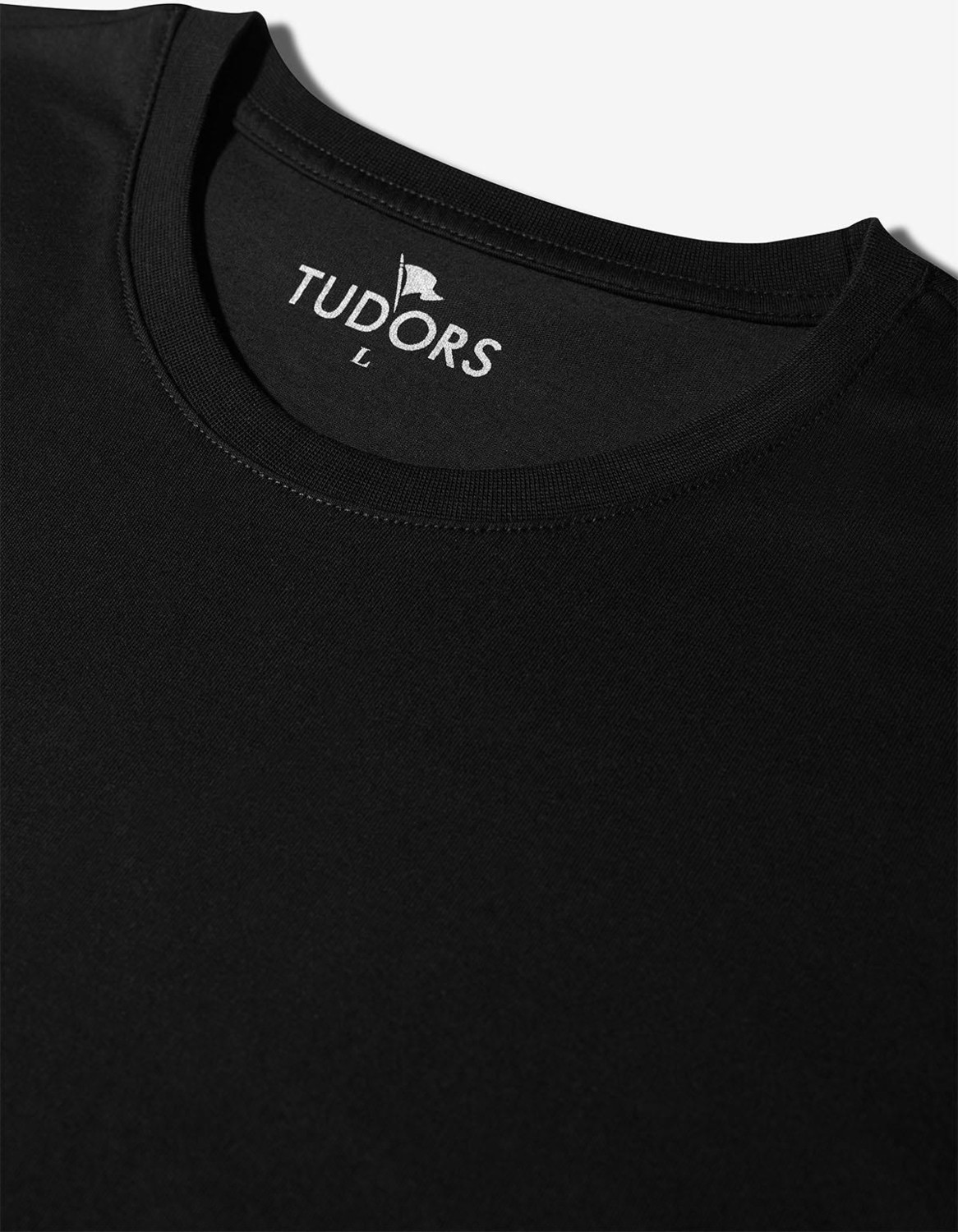 Tudors 2'li Paket Siyah Slim Fit Dar Kesim Pamuk Bisiklet Yaka Tişört görsel 3