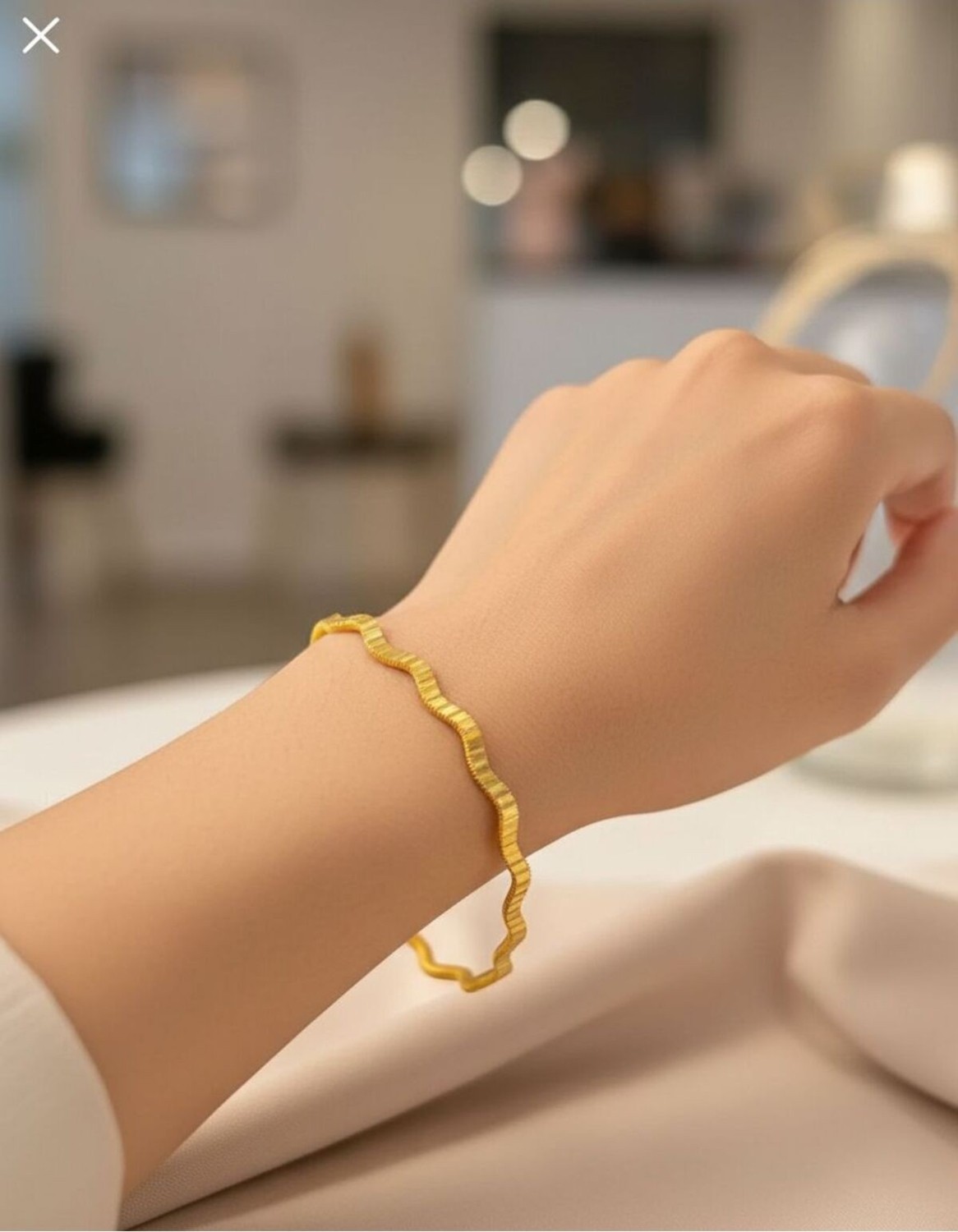 Kuyumcu Nurettin 9 gr (Gram) Işçiliksiz Yatırımlık Zikzak Dalmaçya Bilezik 22 Ayar Altın