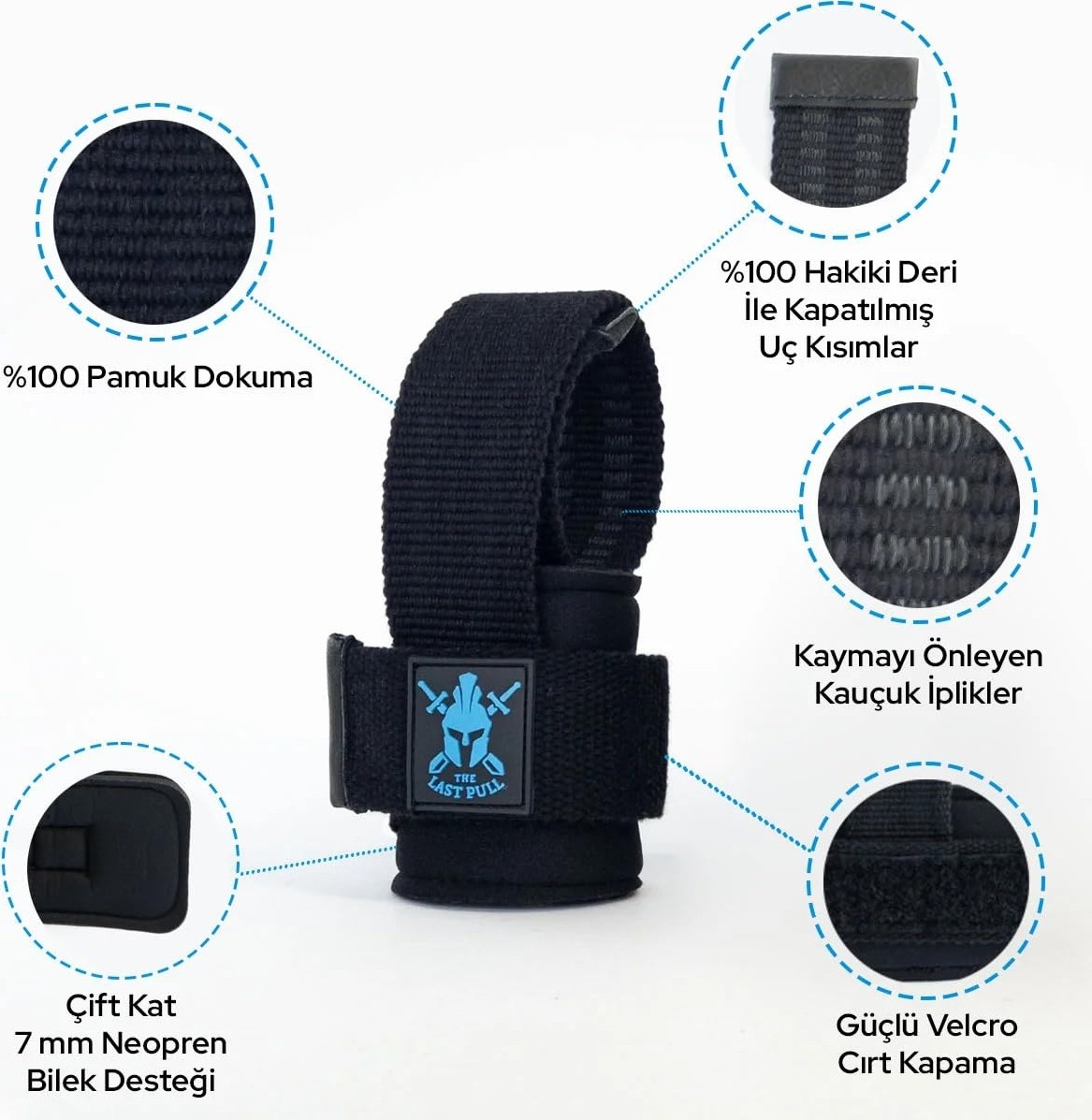 Aesco The Last Pull Powerwear Pro Lifting Straps, Karadeniz görsel 2