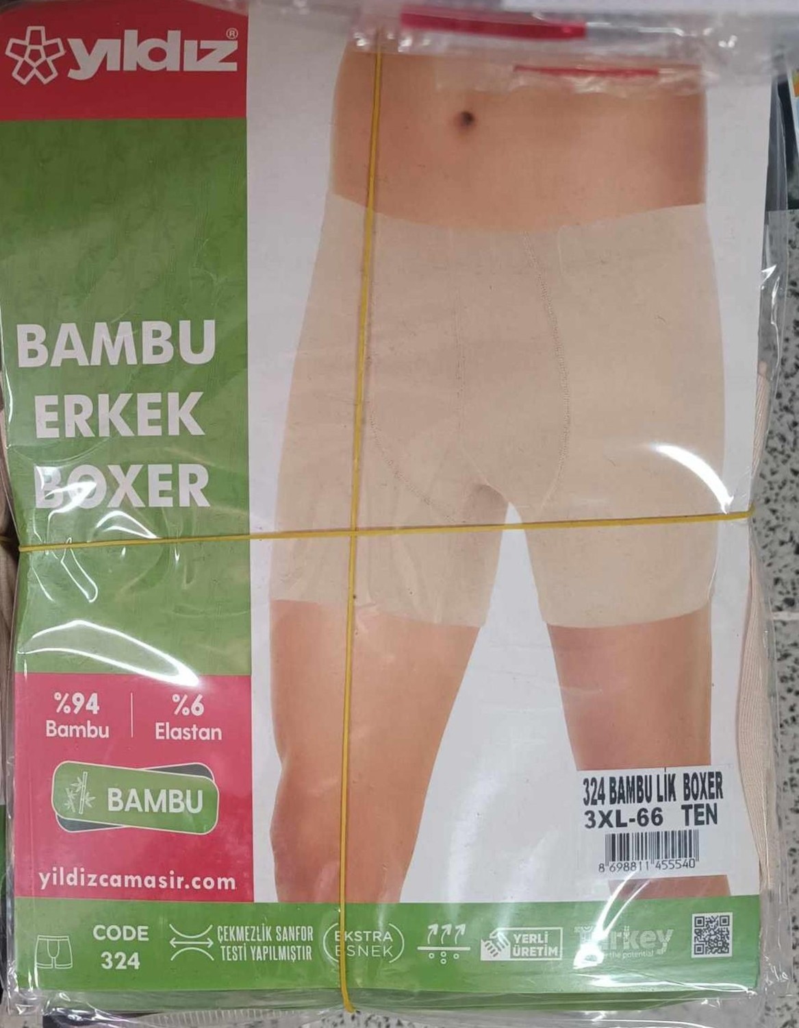 Yıldız Erkek Bambu Likralı Boxer 320 - 3 Adet görsel 4