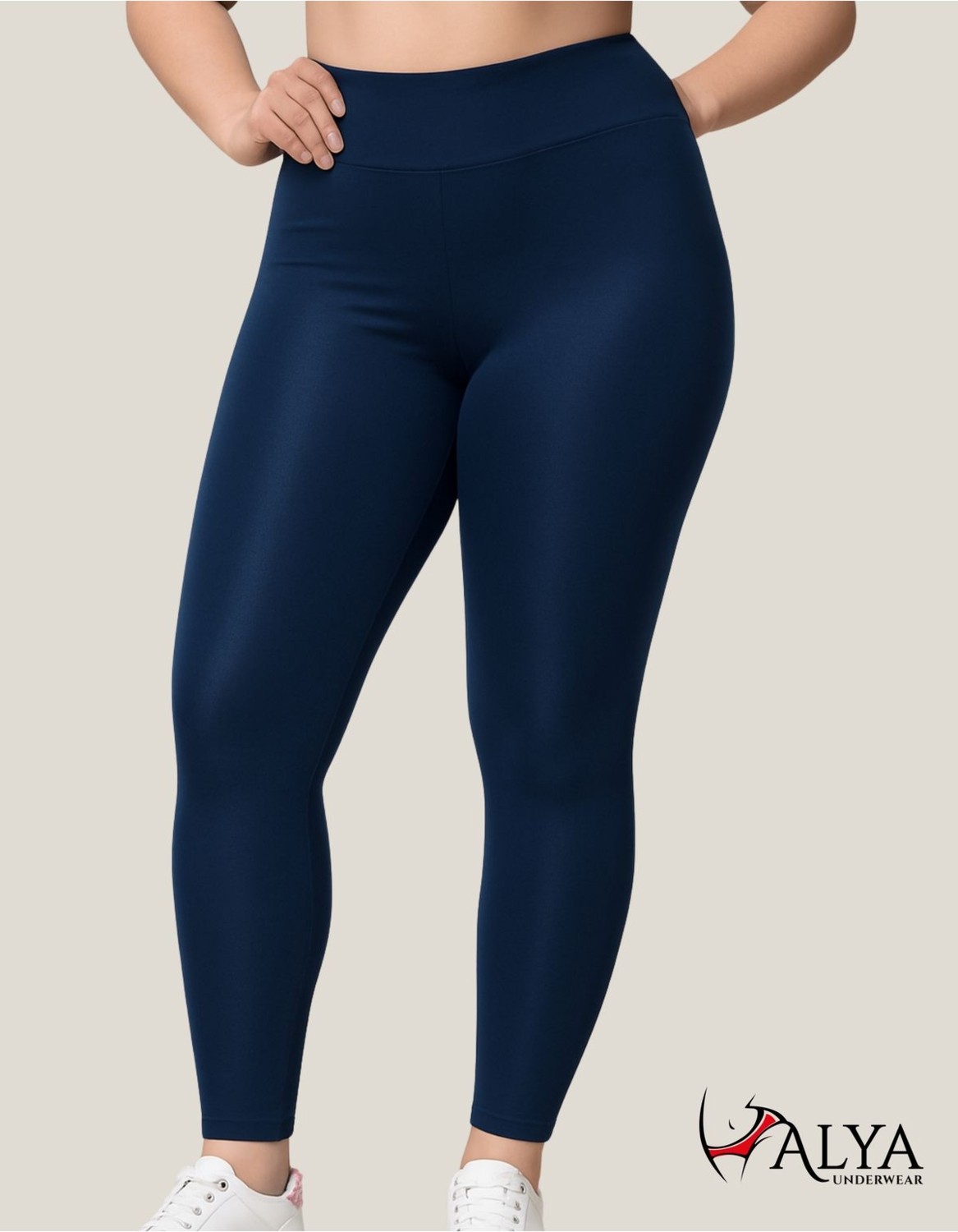 Alya Underwear Toparlayıcı Yüksek Bel Kadın Günlük Spor Parlak Tayt ( Antrasit, M )