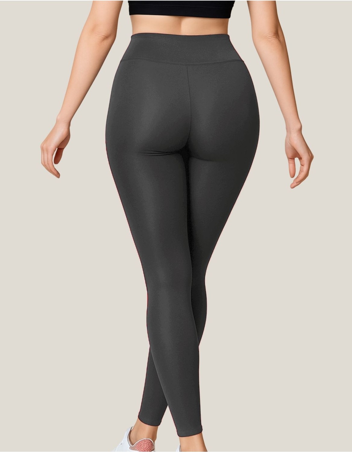 Alya Underwear Toparlayıcı Yüksek Bel Kadın Günlük Spor Parlak Tayt ( Antrasit, M ) görsel 2