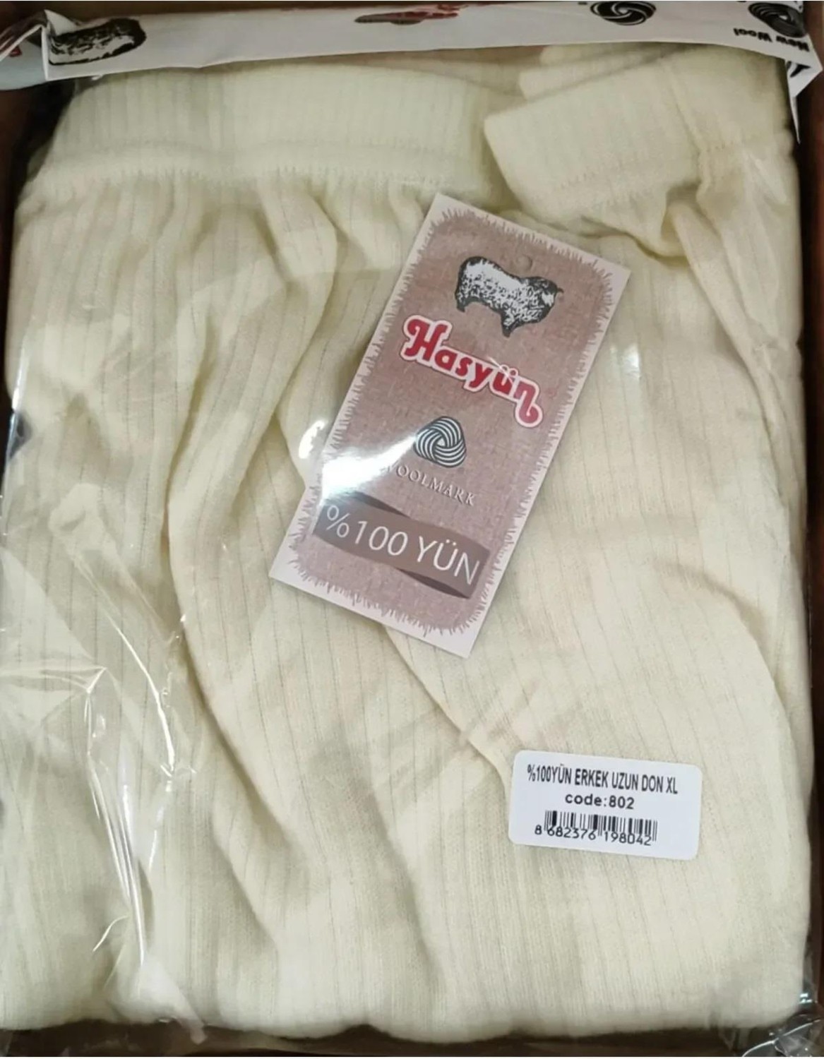 Hasyün Erkek %100 Yün Uzun Don Içlik 1001E - 2 Adet görsel 2
