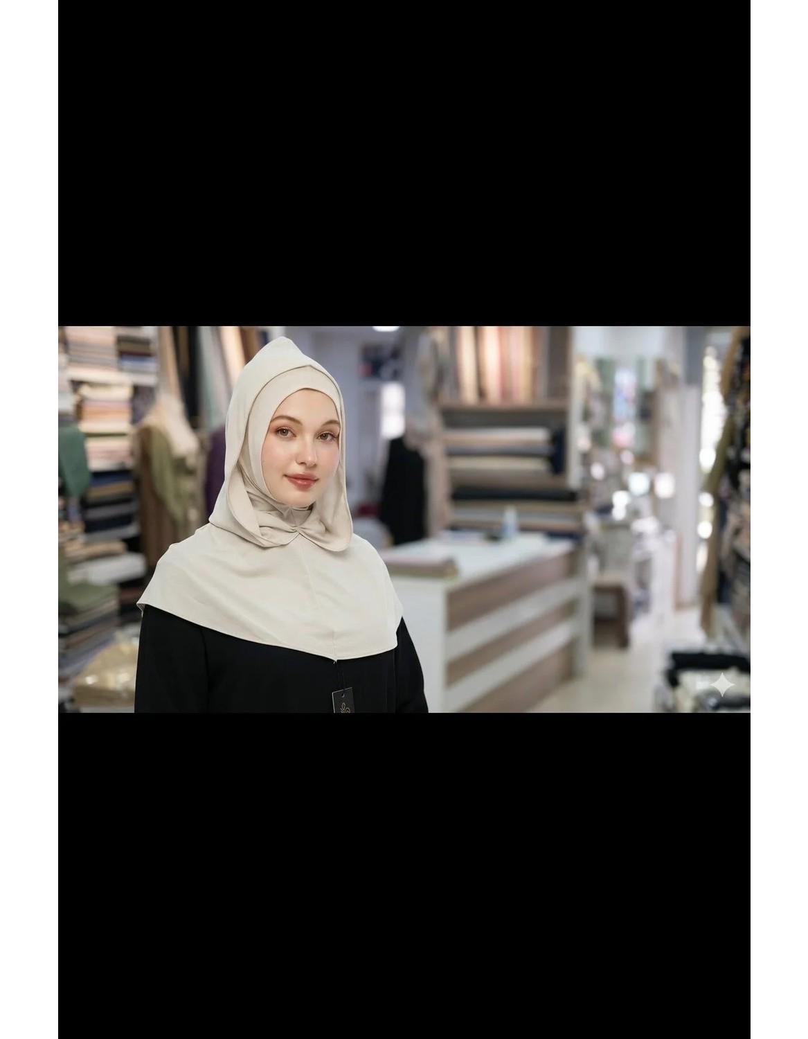 Samara Scarf Kapüşonlu Hijab Sandy görsel 8