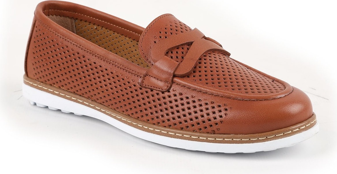 Libero L10.2231 Hakiki Deri Lazer Delikli Dikiş Detaylı Ortopedik Poli Taban Kadın Comfort Loafer Anne Ayakkabısı görsel 5