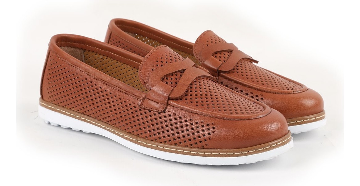 Libero L10.2231 Hakiki Deri Lazer Delikli Dikiş Detaylı Ortopedik Poli Taban Kadın Comfort Loafer Anne Ayakkabısı görsel 7