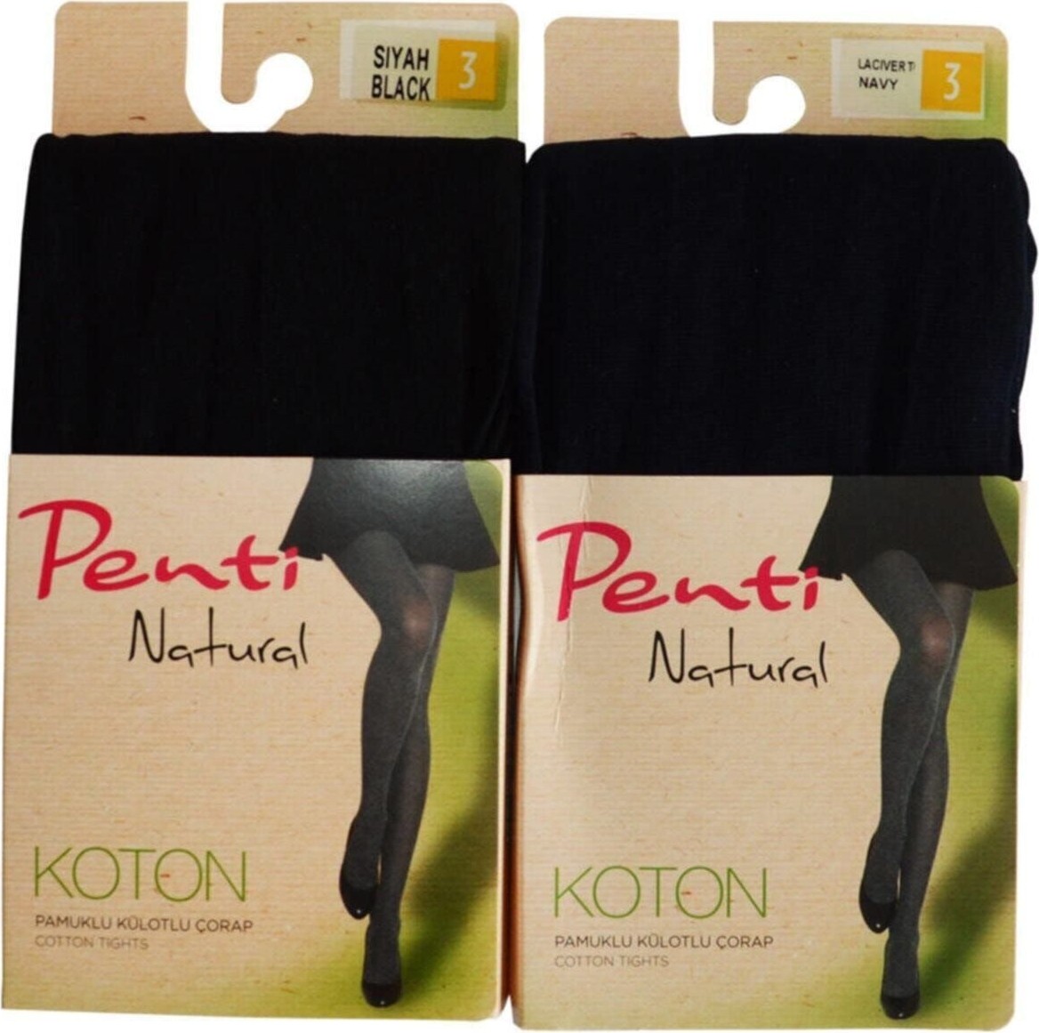 Bonbonetti Kadın Siyah 3lü Paket Doğal Naturel Koton Pamuklu Külotlu Çorap görsel 3