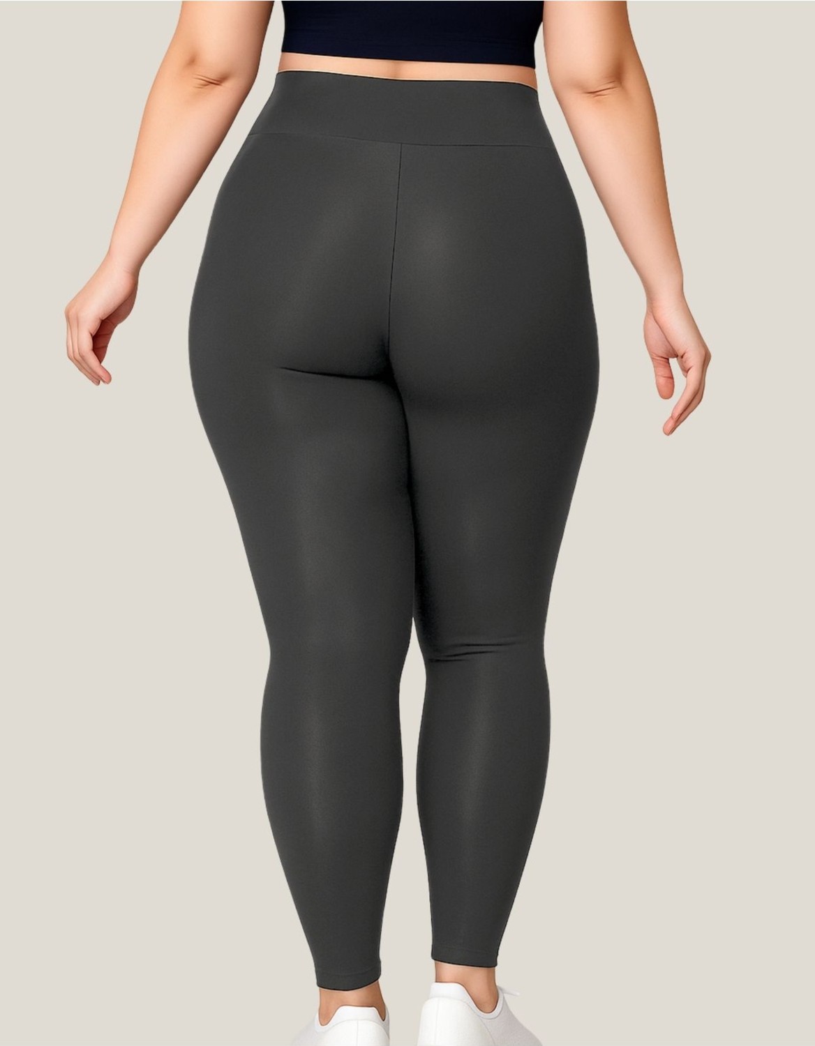 Alya Underwear Büyük Beden Tayt Dalgıç Kumaş Yüksek Bel ( Siyah, 4xl) görsel 8