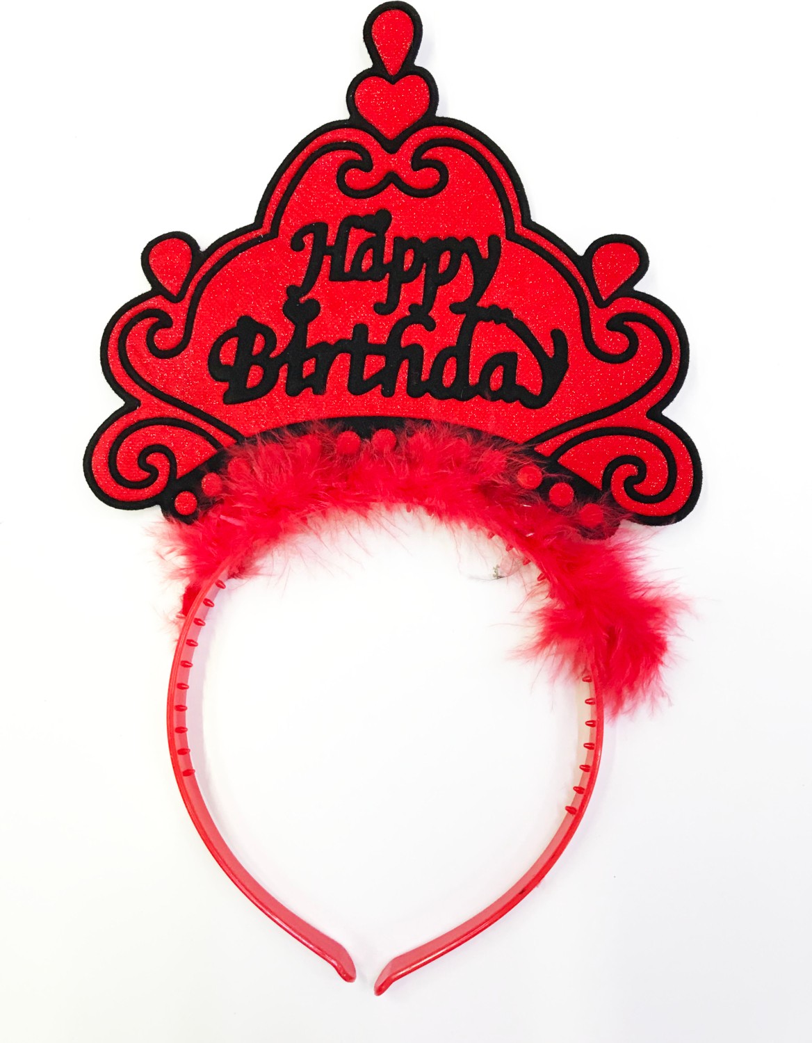 Happy Birthday Yazılı Neon Renk Taç 12 Adet görsel 2