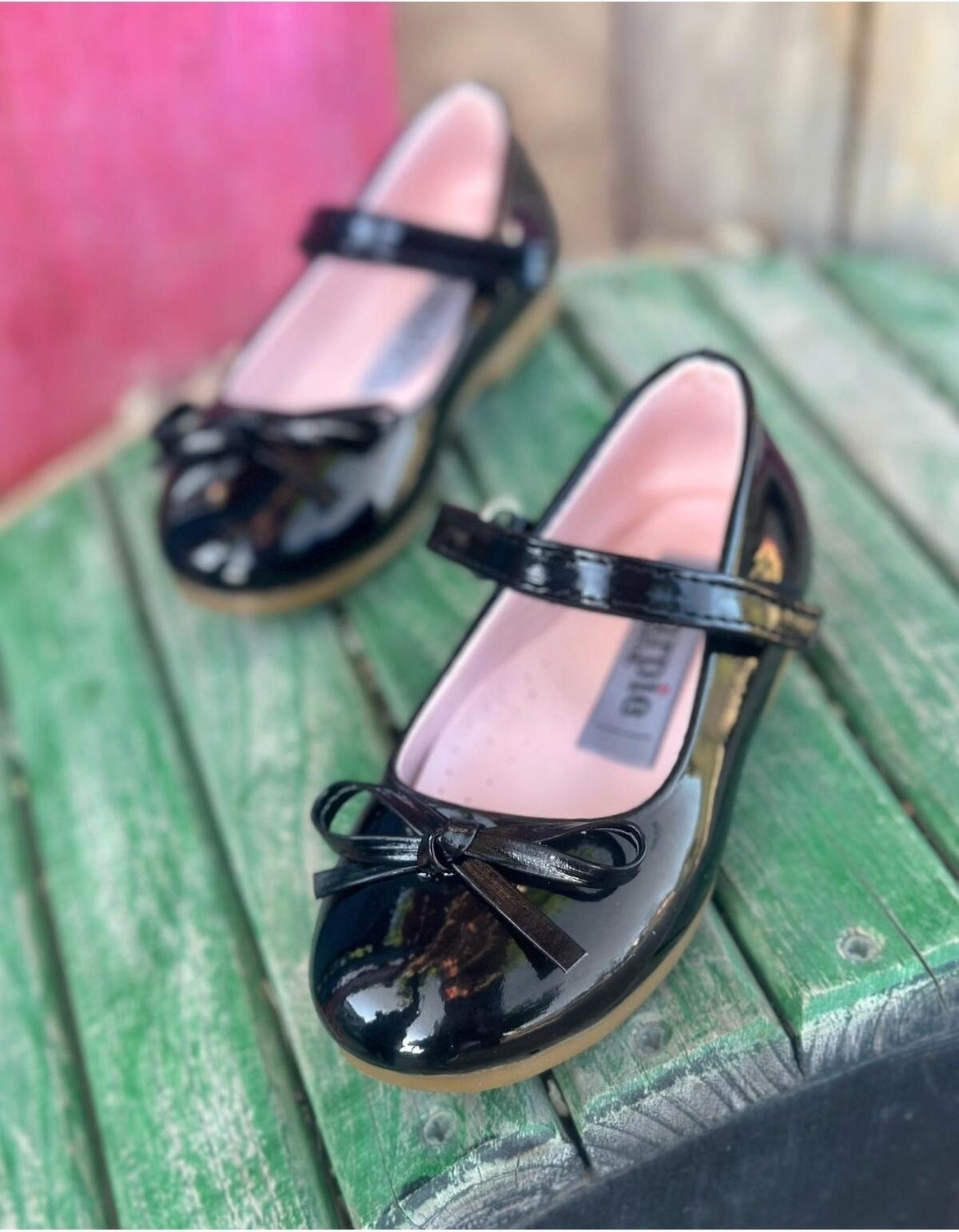Surpie Shoes Ince Fiyonk Detaylı Kız Çocuk Babet, Siyah Suni Deri, Ortopedik Tabanlı, Düz Topuklu görsel 7