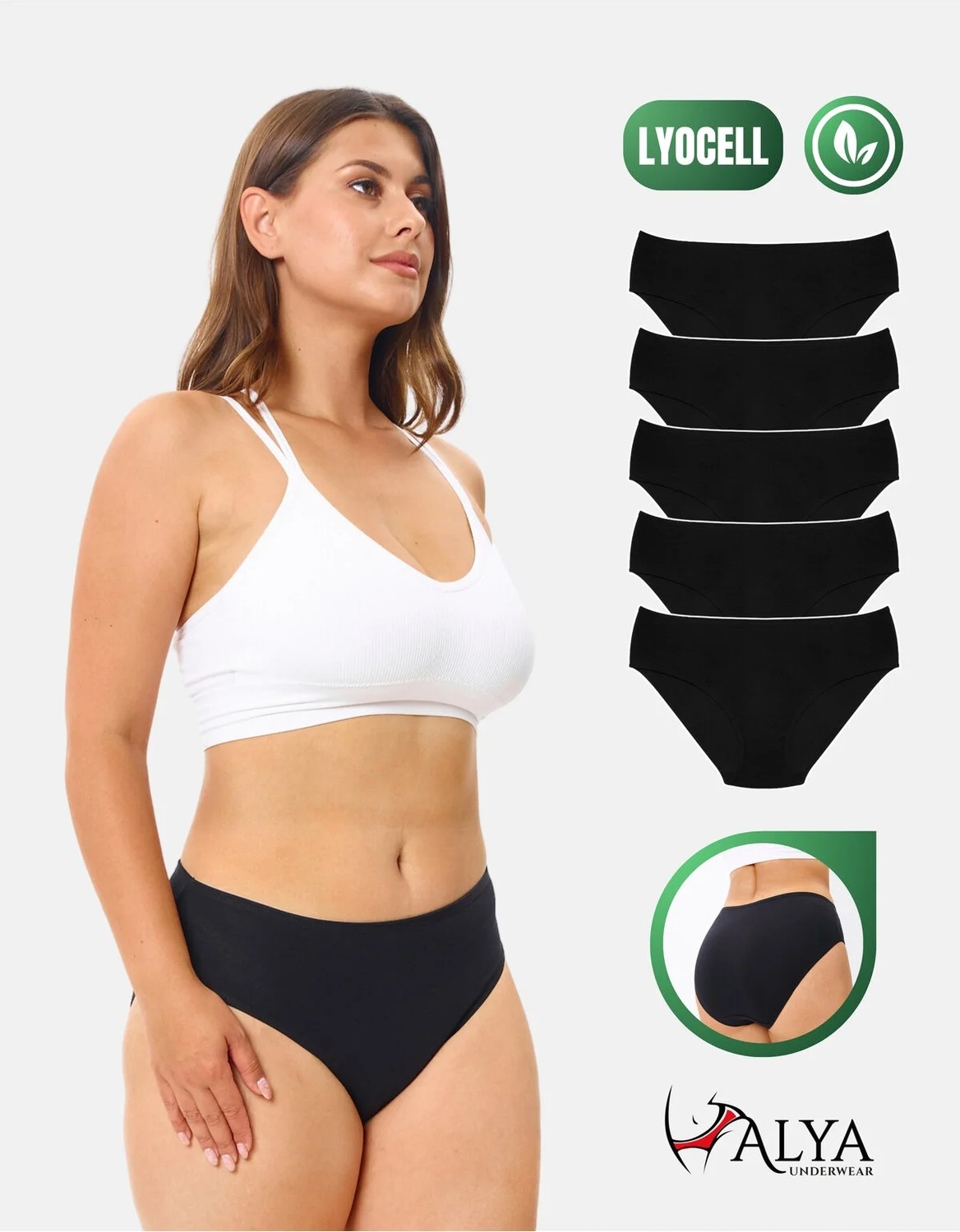 Alya Underwear Kadın Külot, Lyocell Kumaş Külot, Yumuşak ve Dayanıklı Kadın Iç Çamaşırı, Liyosel ( P02, 2xl )