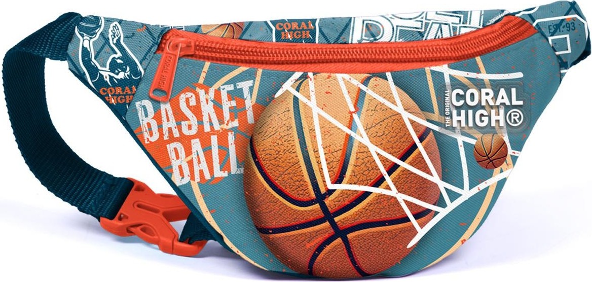 Coral High Kids Nefti Turuncu Basketbol Desenli Bel Çantası 11527