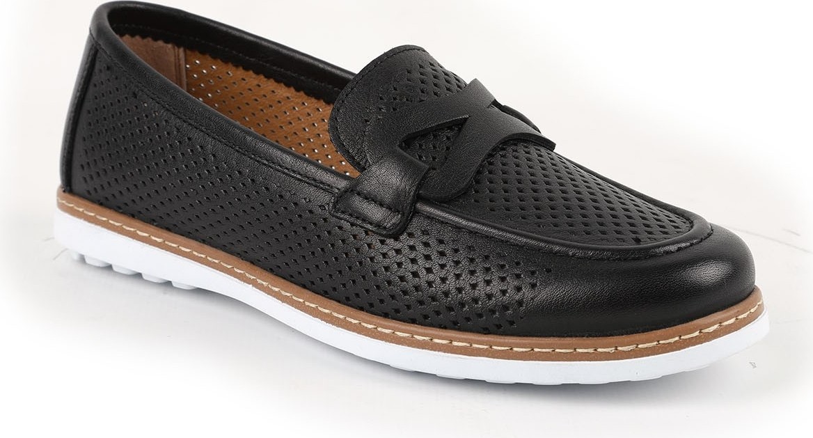 Libero L10.2231 Hakiki Deri Lazer Delikli Dikiş Detaylı Ortopedik Poli Taban Kadın Comfort Loafer Anne Ayakkabısı